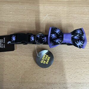 Thrills & Chills Glow in the Dark Spider Bowtie Halloween Dog Collar Small